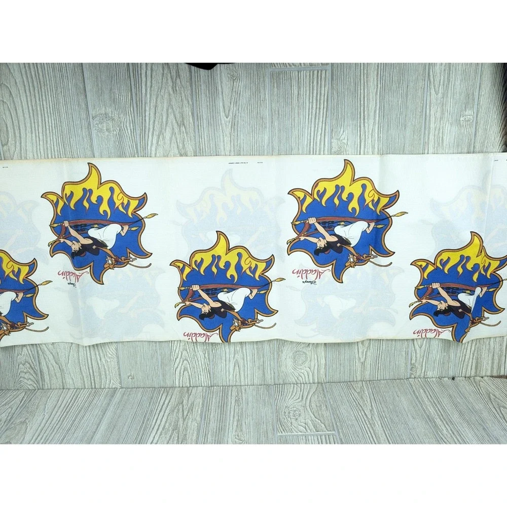 Vintage Aladdin Plastic Backed Table Cover Disney 54